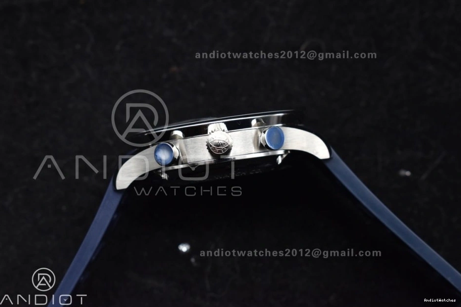 WeatherProof A Blue Chrono Dial Best 1:1 1011 Rubber Edition on Blue White Portuguese IW3716 Z+F Strap 0522